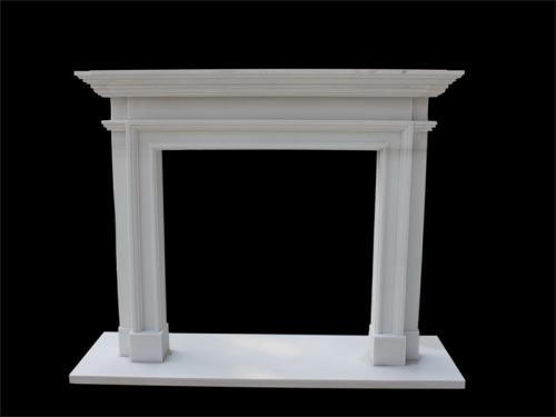 Modern White Marble Fireplace Surround