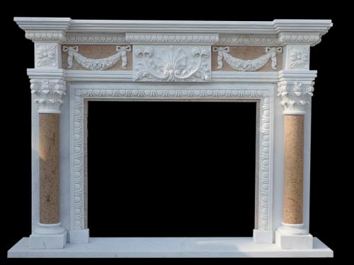 Marble Tile Fireplace