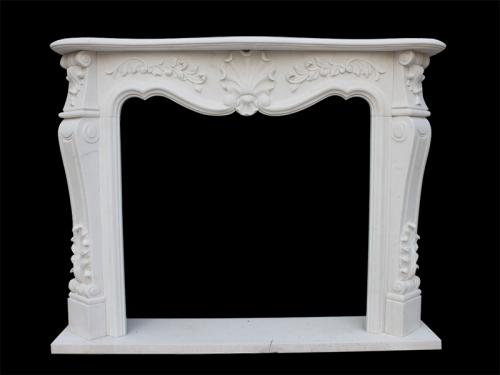 Fireplace with White Marble Surround