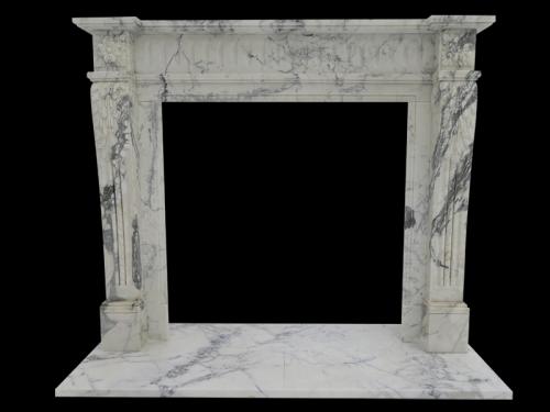 Italy Arabescato Marble Fireplace