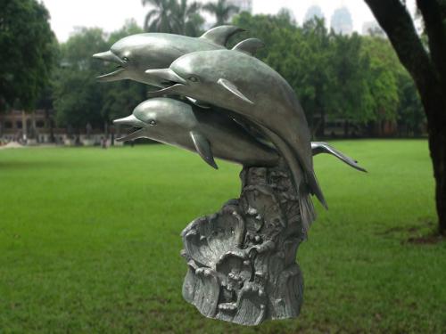 Bronze Dolphin Fountain