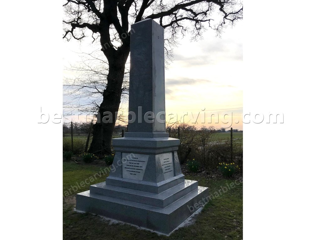 Our Granite Monument Finds Its Place Stone obelisk (2)